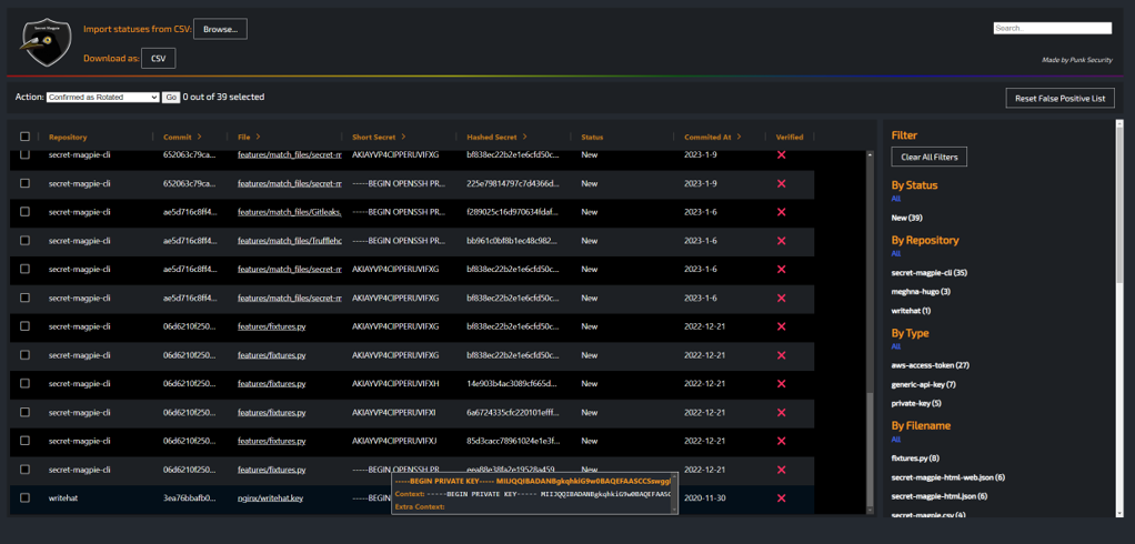 secret magpie web ui